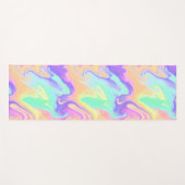 Groovy Retro Tie Dye Pastel Marble Swirl Yogamat (Voorkant (horizontaal))