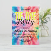 Groovy Retro Tie Dye Verjaardag Uitnodiging (Staand voorkant)