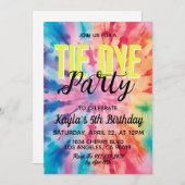 Groovy Retro Tie Dye Verjaardag Uitnodiging (Voorkant / Achterkant)