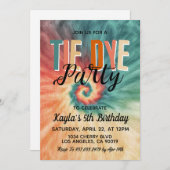Groovy Retro Tie Dye Verjaardag Uitnodiging (Voorkant / Achterkant)
