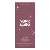 Groovy Retro Trendy Lashes & Brow Salon prijslijst Reclamekaart (Achterkant)