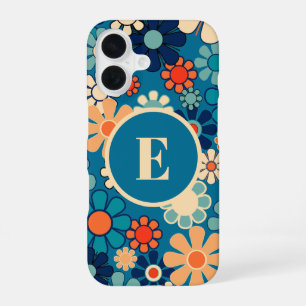 Groovy Retro Tuin Bloemstuk 60s 70s Persoonlijk iPhone 16 Hoesje