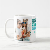 Groovy Retro Turquoise Vriendschap 2 Foto's & Name Koffiemok (Links)