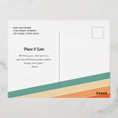 Groovy Retro Typografie Happy Nieuwjaar Folie Feestdagen Briefkaart (Achterkant)