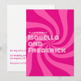 Groovy Retro Typografie Huwelijk Kaart