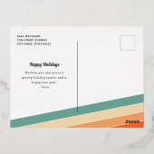 Groovy Retro Typografie Kerstgoud Folie Feestdagen Briefkaart (Achterkant)