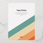 Groovy Retro Typografie met goud Folie Feestdagenkaart (Achterkant)