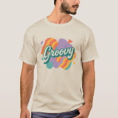 Groovy Retro Typografie T-shirt (Voorkant)