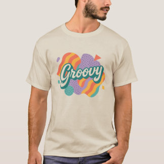 Groovy Retro Typografie T-shirt