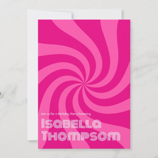 Groovy Retro Typografie Verjaardagsfeest Kaart (Voorkant)