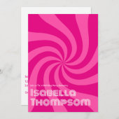 Groovy Retro Typografie Verjaardagsfeest Kaart (Voorkant / Achterkant)