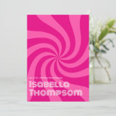 Groovy Retro Typografie Verjaardagsfeestje Kaart (Staand voorkant)