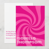 Groovy Retro Typografie Verjaardagsfeestje Kaart (Voorkant / Achterkant)
