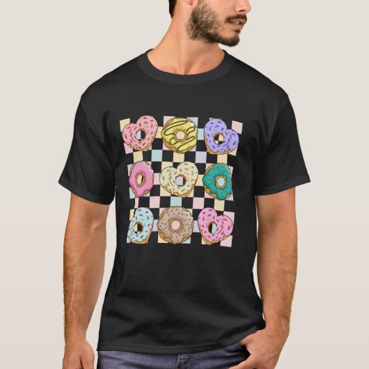 Groovy Retro Valentijn Donuts Heart Snoep Teacher T-shirt (Voorkant)