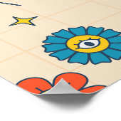 Groovy Retro Verjaardagsfeestje Welkomstbord Poster (Hoek)