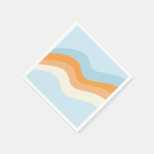 Groovy Retro Vibes Blue Oranje Servet (Hoek)