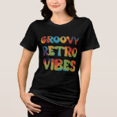 Groovy Retro Vibes Boho 70s-geïnspireerde Cool Tri-Blend Shirt (Voorkant)