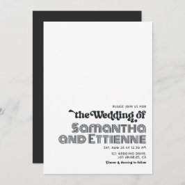 Groovy Retro Vibes bruiloft Kaart