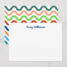 Groovy Retro Vibes Colorful Wavy Add Name