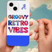 Groovy Retro Vibes Kleurrijke Cool Monogrammed Case-Mate iPhone Case