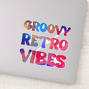 Groovy Retro Vibes Kleurrijke Hippie Chic Cool Sticker