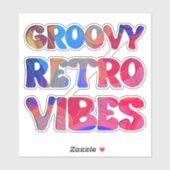 Groovy Retro Vibes Kleurrijke Hippie Chic Cool Sticker (Vel)