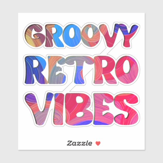 Groovy Retro Vibes Kleurrijke Hippie Chic Cool Sticker (Vel)