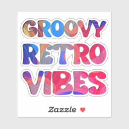 Groovy Retro Vibes Kleurrijke Hippie Chic Cool Sticker