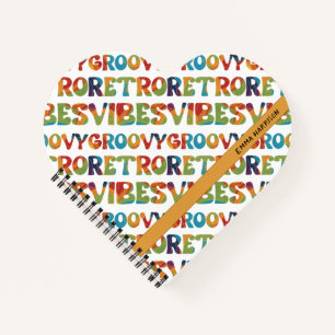 Groovy Retro Vibes Multicolor Schattige 70s-geïnsp Notitieboek