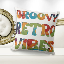 Groovy Retro Vibes Reversible Hippie Multicolor Kussen