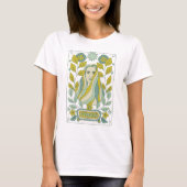 Groovy Retro Virgo Horoscope Astrology Green T-shirt (Voorkant)
