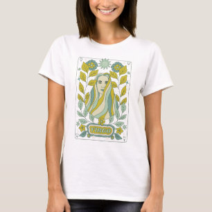 Groovy Retro Virgo Horoscope Astrology Green T-shirt