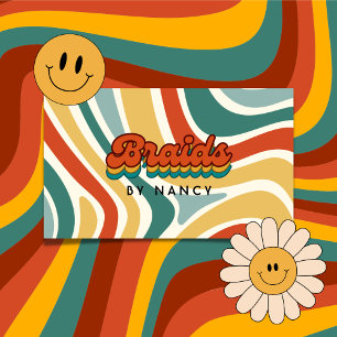 Groovy Retro vlechten Visitekaartje