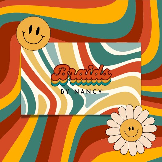 Groovy Retro vlechten Visitekaartje