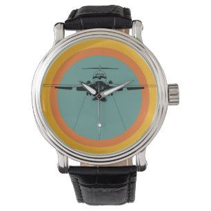 Groovy Retro-vliegtuigstraal Horloge