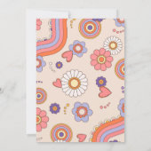 Groovy retro watercolor baby shower uitnodiging (Achterkant)