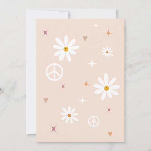 Groovy retro waterverf afstuderen brunch kaart (Achterkant)