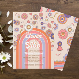 Groovy retro waterverf elf is een vibe baby cel kaart