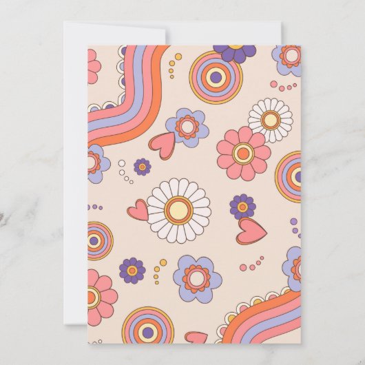 Groovy retro waterverf hallo baby shower kaart (Achterkant)