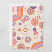 Groovy retro waterverf hello baby shower kaart (Achterkant)