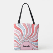 Groovy Retro Waves in Pastel Colors Tote Bag (Achterkant)