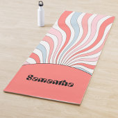 Groovy Retro Waves in Pastel Colors Yogamat