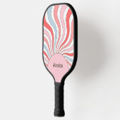 Groovy Retro Waves in pastelkleuren Pickleball Paddle (Links)