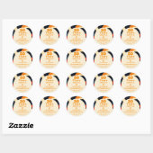 Groovy Retro Wavy Boho 50ste bruiloft Jubileum Ronde Sticker (Vel)