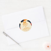 Groovy Retro Wavy Boho 50ste bruiloft Jubileum Ronde Sticker (Envelop)