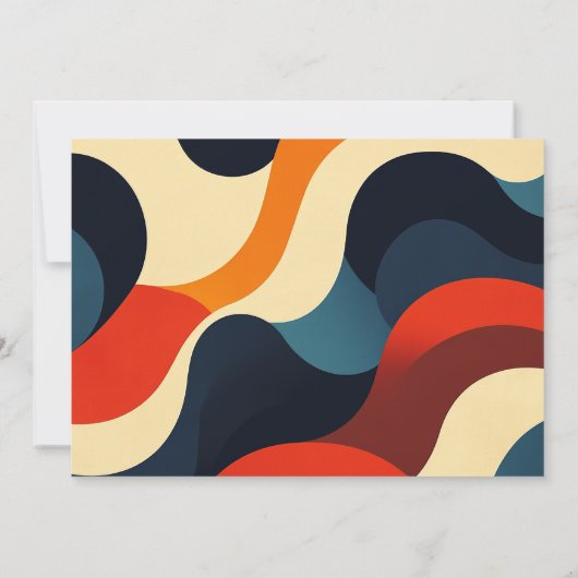 Groovy Retro Wavy Boho Trouwfoto Save The Date (Achterkant)