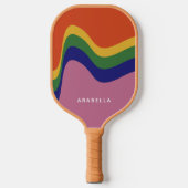 Groovy Retro Wavy Lines Pickleball Paddle (Voorkant)