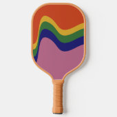 Groovy Retro Wavy Lines Pickleball Paddle (Achterkant)