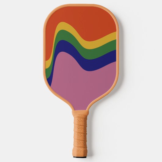 Groovy Retro Wavy Lines Pickleball Paddle (Achterkant)