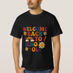 Groovy Retro "Welkom terug naar school" Ontwerp T-shirt